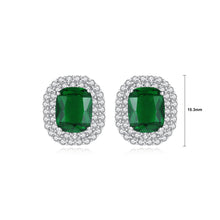 Load image into Gallery viewer, Elegant Bright Geometric Green Cubic Zirconia Stud Earrings