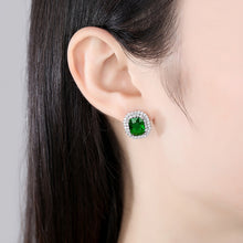 Load image into Gallery viewer, Elegant Bright Geometric Green Cubic Zirconia Stud Earrings