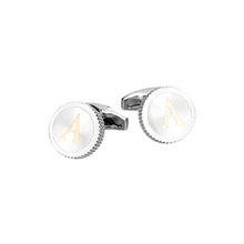 Load image into Gallery viewer, Fashion Simple English Alphabet A Round Cufflinks