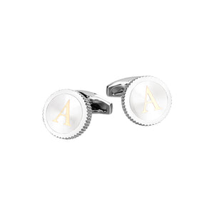 Fashion Simple English Alphabet A Round Cufflinks