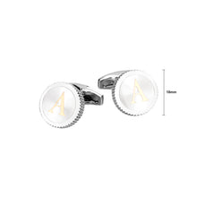 Load image into Gallery viewer, Fashion Simple English Alphabet A Round Cufflinks