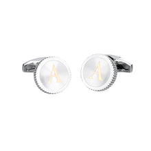 Load image into Gallery viewer, Fashion Simple English Alphabet A Round Cufflinks