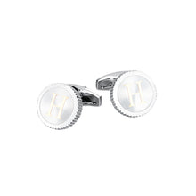 Load image into Gallery viewer, Fashion Simple English Alphabet H Round Cufflinks