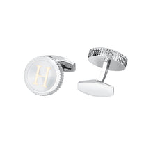 Load image into Gallery viewer, Fashion Simple English Alphabet H Round Cufflinks