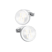 Load image into Gallery viewer, Fashion Simple English Alphabet H Round Cufflinks