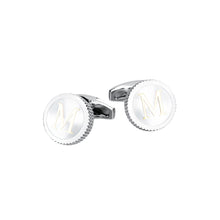 Load image into Gallery viewer, Fashion Simple English Alphabet M Round Cufflinks