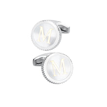 Load image into Gallery viewer, Fashion Simple English Alphabet M Round Cufflinks