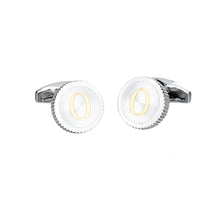 Load image into Gallery viewer, Fashion Simple English Alphabet O Round Cufflinks