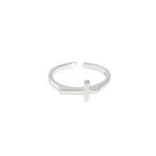 Load image into Gallery viewer, 925 Sterling Silver Simple Classic Cross Adjustable Open Ring