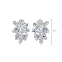 Load image into Gallery viewer, Elegant Bright Geometric Flower Earrings with Cubic Zirconia