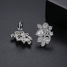 Load image into Gallery viewer, Elegant Bright Geometric Flower Earrings with Cubic Zirconia