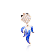 Load image into Gallery viewer, Simple and Fashion Plated Gold Goldfish Brooch with Cubic Zirconia