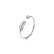 Load image into Gallery viewer, 925 Sterling Silver Simple Fashion Leaf Adjustable Open Ring