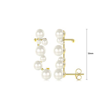 Load image into Gallery viewer, Elegant Temperament Plated Gold Geometric Imitation Pearl Stud Earrings