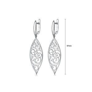 Fashion Elegant Hollow Pattern Leaf Earrings