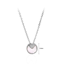 Load image into Gallery viewer, 925 Sterling Silver  Fashion Simple Heart-shaped Geometric Round Pendant with Cubic Zirconia and Necklace