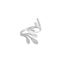 Load image into Gallery viewer, 925 Sterling Silver Fashion Simple Olive Branch Leaf Adjustable Open Ring