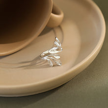 Load image into Gallery viewer, 925 Sterling Silver Fashion Simple Olive Branch Leaf Adjustable Open Ring