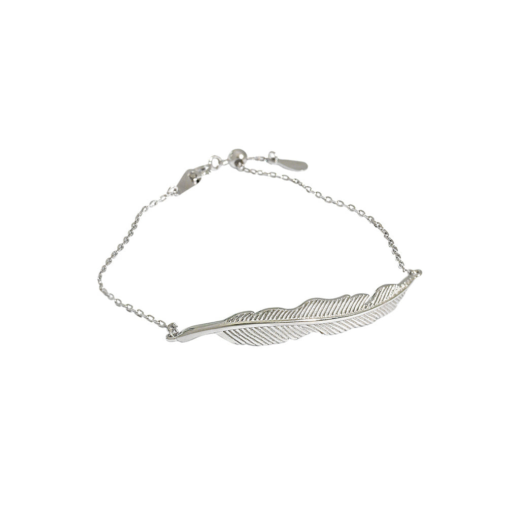 925 Sterling Silver Fashion Simple Leaf Bracelet