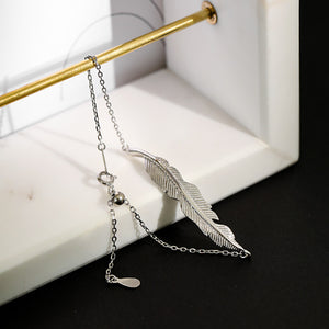 925 Sterling Silver Fashion Simple Leaf Bracelet