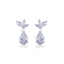 Load image into Gallery viewer, Fashion and Elegant Leaf Water-Drop Shaped Geometric Stud Earrings with Cubic Zirconia