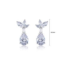 Load image into Gallery viewer, Fashion and Elegant Leaf Water-Drop Shaped Geometric Stud Earrings with Cubic Zirconia