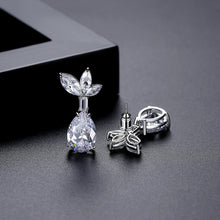 Load image into Gallery viewer, Fashion and Elegant Leaf Water-Drop Shaped Geometric Stud Earrings with Cubic Zirconia