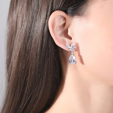 Load image into Gallery viewer, Fashion and Elegant Leaf Water-Drop Shaped Geometric Stud Earrings with Cubic Zirconia