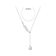 Load image into Gallery viewer, 925 Sterling Silver Simple Temperament Geometric Freshwater Pearl Pendant with Necklace