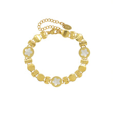 Load image into Gallery viewer, Fashion Simple Plated Gold 316L Stainless Steel Star White Shell Geometric Bracelet