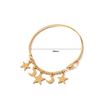 Load image into Gallery viewer, Fashion Simple Plated Gold Star Moon Chain Stitching Bangle