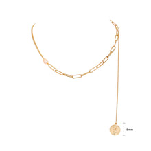 Load image into Gallery viewer, Fashion Simple Plated Gold Tassel Queen Round Stitched Chain Imitation Pearl Necklace
