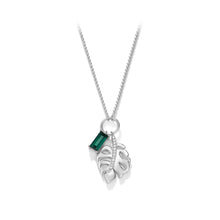 Load image into Gallery viewer, 925 Sterling Silver Fashion Temperament Leaf Green Cubic Zirconia Pendant with Necklace