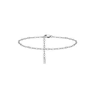 925 Sterling Silver Simple Fashion Geometric Chain Anklet