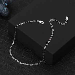 925 Sterling Silver Simple Fashion Geometric Chain Anklet