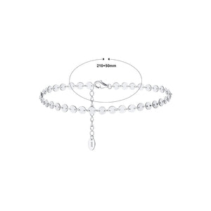 925 Sterling Silver Fashion Simple Disc Geometric Anklet