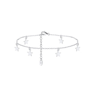 925 Sterling Silver Fashion Simple Star Chain Anklet