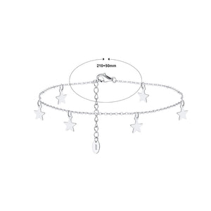 925 Sterling Silver Fashion Simple Star Chain Anklet