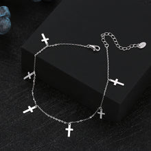 Load image into Gallery viewer, 925 Sterling Silver Simple Classic Cross Chain Anklet