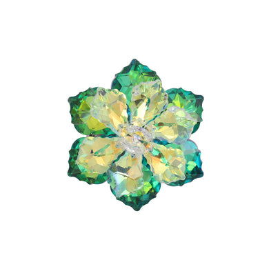 Fashion Brilliant Green Flower Brooch with Cubic Zirconia