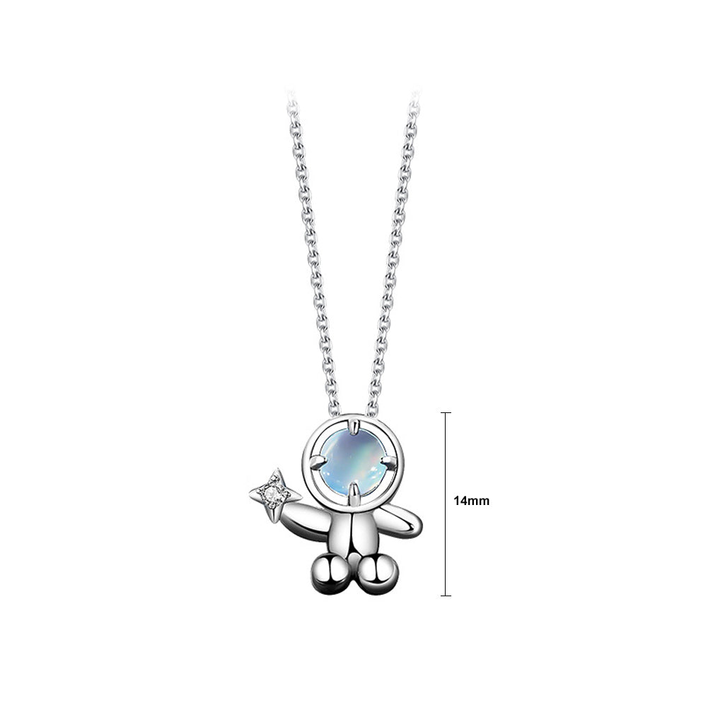 Moonstone Astronaut Necklace