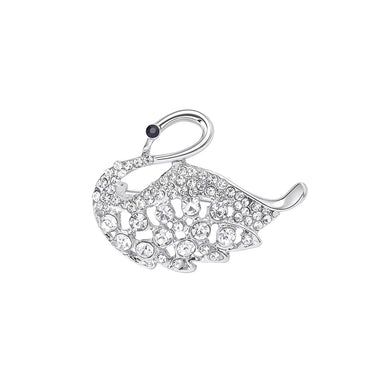 Fashion Simple Swan Brooch with White Cubic Zirconia