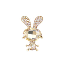 Load image into Gallery viewer, Simple and Cute Plated Gold Rabbit Brooch with Champagne Cubic Zirconia