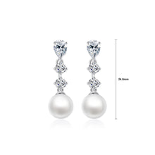 Load image into Gallery viewer, Fashion and Elegant Geometric Water Drop Tassel Imitation Pearl Earrings with Cubic Zirconia